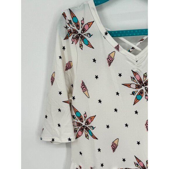 Dotdotsmile Girls Dress Size 8/10 White with Ice Cream and Ladies New With Tags - Picture 2 of 6